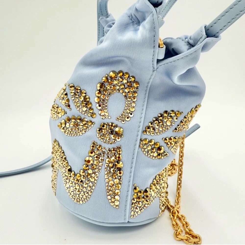 MCM Satin Blue purse